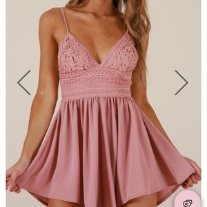 SHOWPO Waiting Wishing Playsuit In Dusty Rose